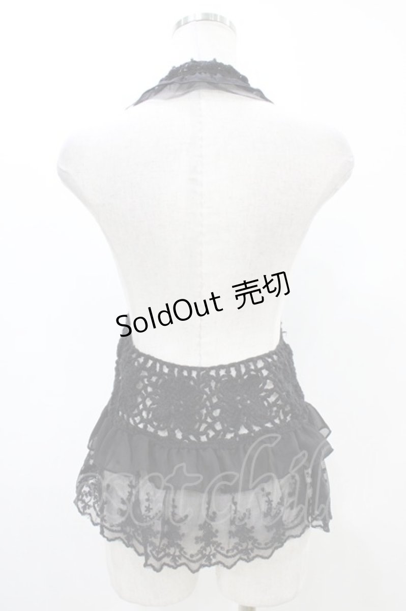 画像2: axes femme / シフォンフリルニットジレ M ブラック H-26-06-16-049-AX-TO-NS-ZH (2)
