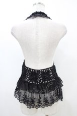 画像2: axes femme / シフォンフリルニットジレ M ブラック H-26-06-16-049-AX-TO-NS-ZH (2)