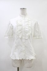 画像1: metamorphose / 半袖フリルブラウス Free オフ H-26-06-16-052-ME-BL-NS-ZH (1)