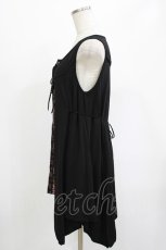 画像2: Ozz oneste / フロント刺繍ノースリーブチュニック  黒 H-26-06-16-1019-OO-OP-AK-ZH (2)