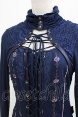 画像3: Ozz Croce / 薔薇刺繍ハイネックトップス  紺 H-26-06-16-1020-OO-TO-AK-ZH (3)