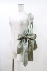 画像2: Maison de FLEUR / ダブルリボンギャザートートバッグ  グリーン H-26-06-16-013-LO-BG-NS-ZH (2)