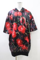 画像1: NieR Clothing / 総柄半袖プルパーカー F 黒 H-26-06-17-037-PU-TO-AK-ZH (1)