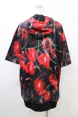 画像2: NieR Clothing / 総柄半袖プルパーカー F 黒 H-26-06-17-037-PU-TO-AK-ZH (2)