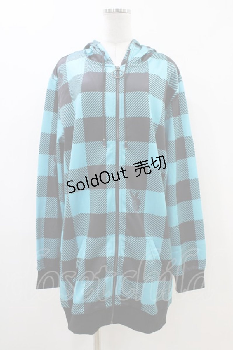 画像1: NieR Clothing / 総柄ZIPパーカー F 青 H-26-06-17-040-PU-TO-AK-ZT143 (1)