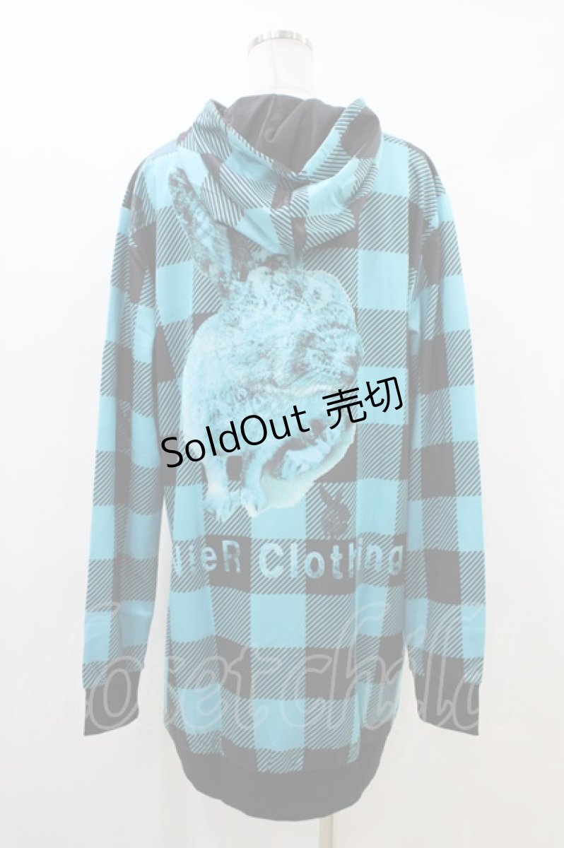 画像2: NieR Clothing / 総柄ZIPパーカー F 青 H-26-06-17-040-PU-TO-AK-ZT143 (2)