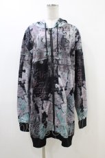 画像1: NieR Clothing / 総柄ZIPパーカー F グレー H-26-06-17-041-PU-TO-AK-ZH (1)