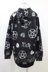 画像2: NieR Clothing / 総柄ZIPパーカー F 黒 H-26-06-17-043-PU-TO-AK-ZH (2)