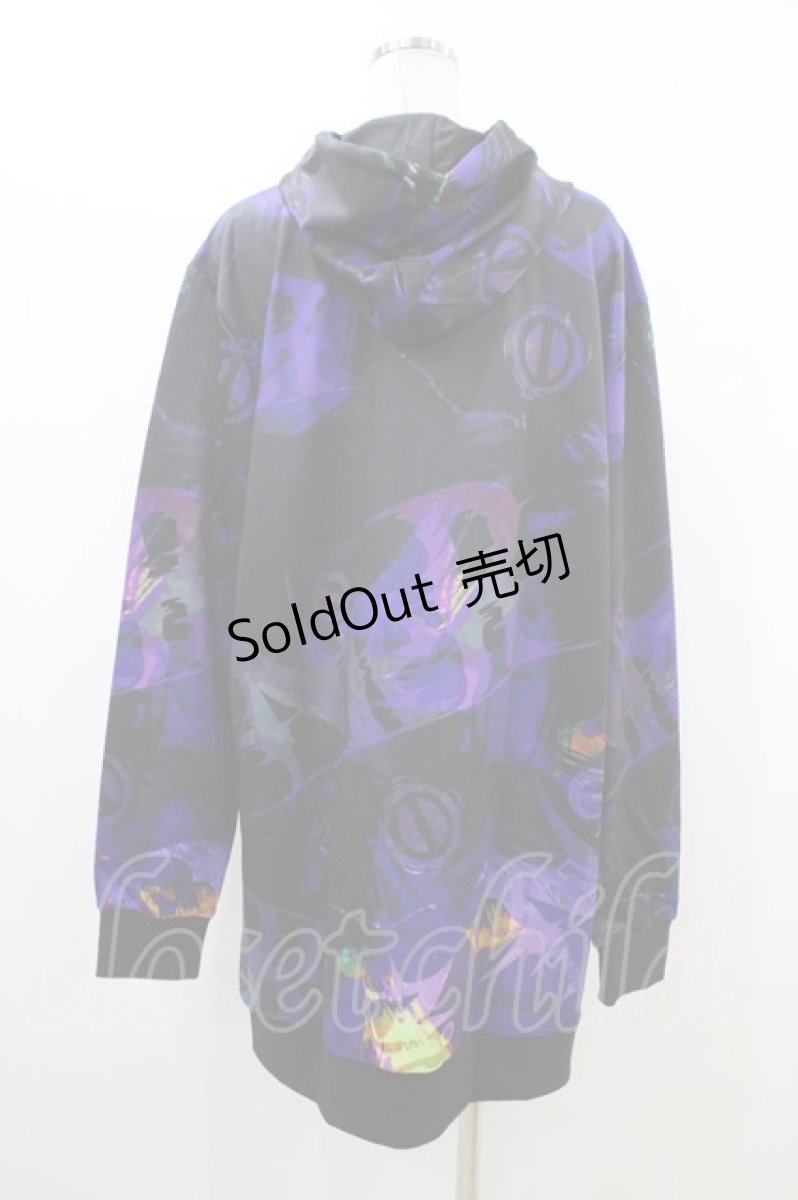 画像2: NieR Clothing / 総柄ZIPパーカー F 黒 H-26-06-17-044-PU-TO-AK-ZT340 (2)