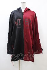 画像1: NieR Clothing / プリントZIPパーカー  黒×赤 H-26-06-17-049-PU-TO-AK-ZH (1)