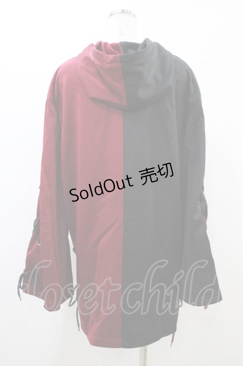 画像2: NieR Clothing / プリントZIPパーカー  黒×赤 H-26-06-17-049-PU-TO-AK-ZH (2)