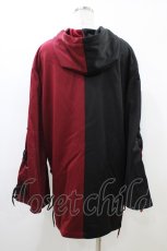 画像2: NieR Clothing / プリントZIPパーカー  黒×赤 H-26-06-17-049-PU-TO-AK-ZH (2)