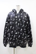 画像1: NieR Clothing / 総柄ZIPパーカー  黒 H-26-06-17-057-PU-TO-AK-ZH (1)