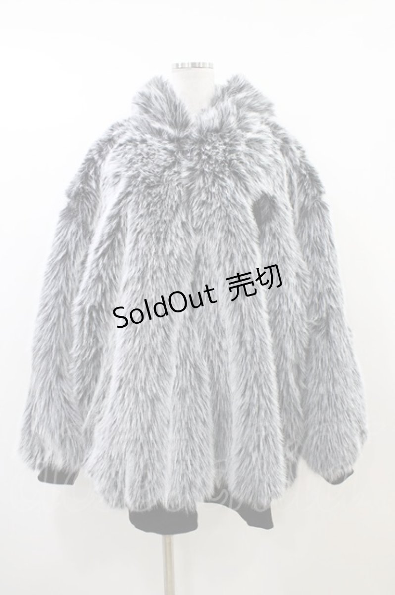 画像1: NieR Clothing / 超ふわもこBACK LOGO ZIP OUTER グレー  H-26-06-17-058-PU-CO-AK-ZH (1)