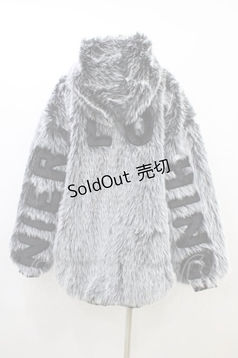 画像2: NieR Clothing / 超ふわもこBACK LOGO ZIP OUTER グレー  H-26-06-17-058-PU-CO-AK-ZH (2)