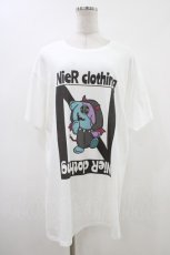 画像1: NieR Clothing / プリント半袖CUTSEW XL 白 H-26-06-17-1038-PU-TO-KB-ZH (1)