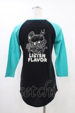 画像2: LISTEN FLAVOR / プリントラグランカットソー  ブラック×グリーン H-26-06-17-1048-PU-TO-KB-ZH (2)