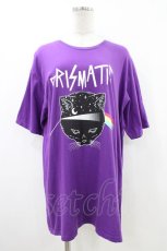 画像1: LISTEN FLAVOR / プリズムキャットBIG Tシャツ  パープル H-26-06-17-1049-PU-TO-KB-ZH (1)