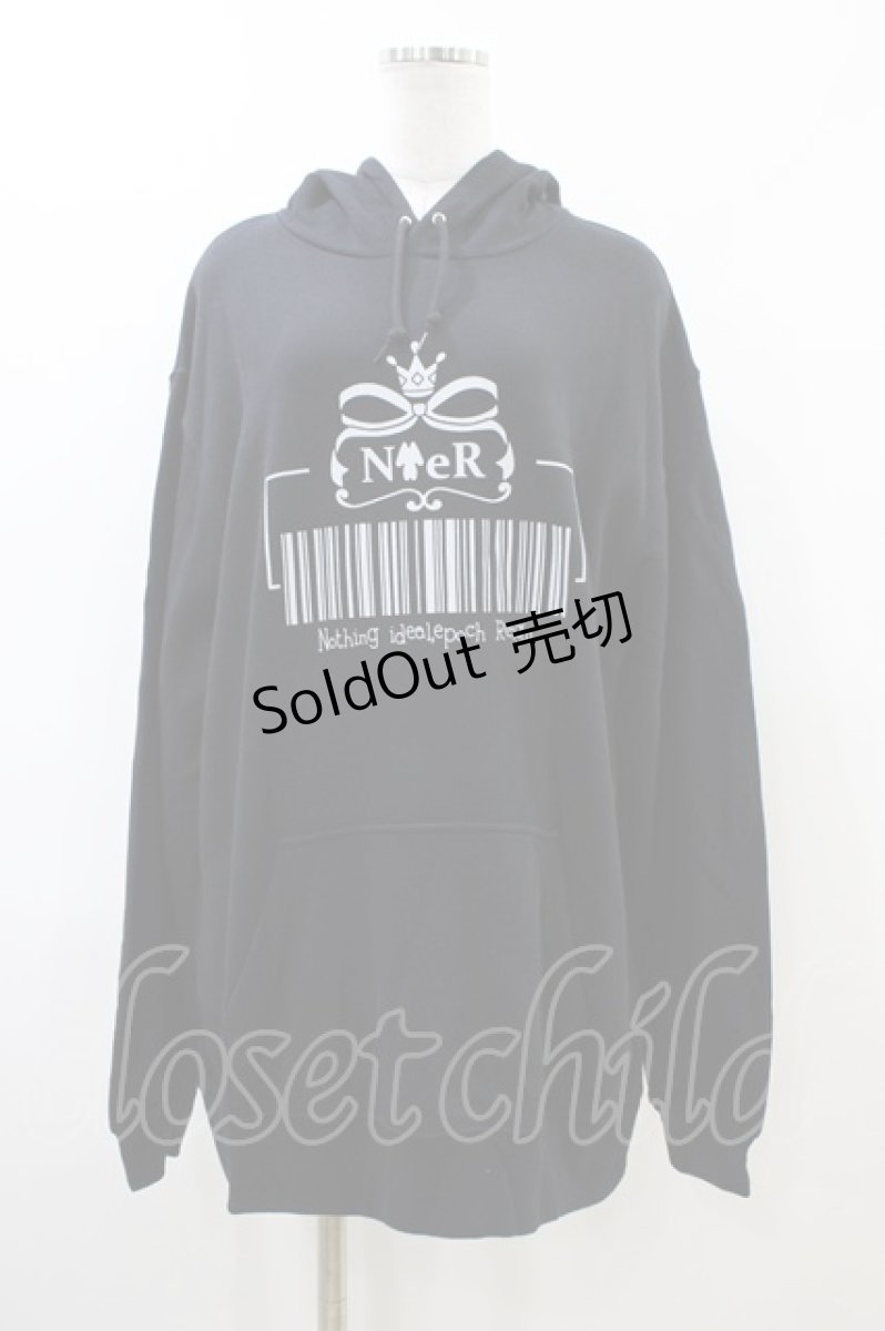 画像1: NieR Clothing / プリントプルパーカー 2XL 黒 H-26-06-17-019-PU-TO-AK-ZH (1)