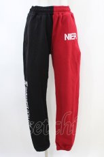 画像1: NieR Clothing / TWO-TONE SWEAT PANTS F 黒×赤 H-26-06-17-003-PU-PA-AK-ZH (1)