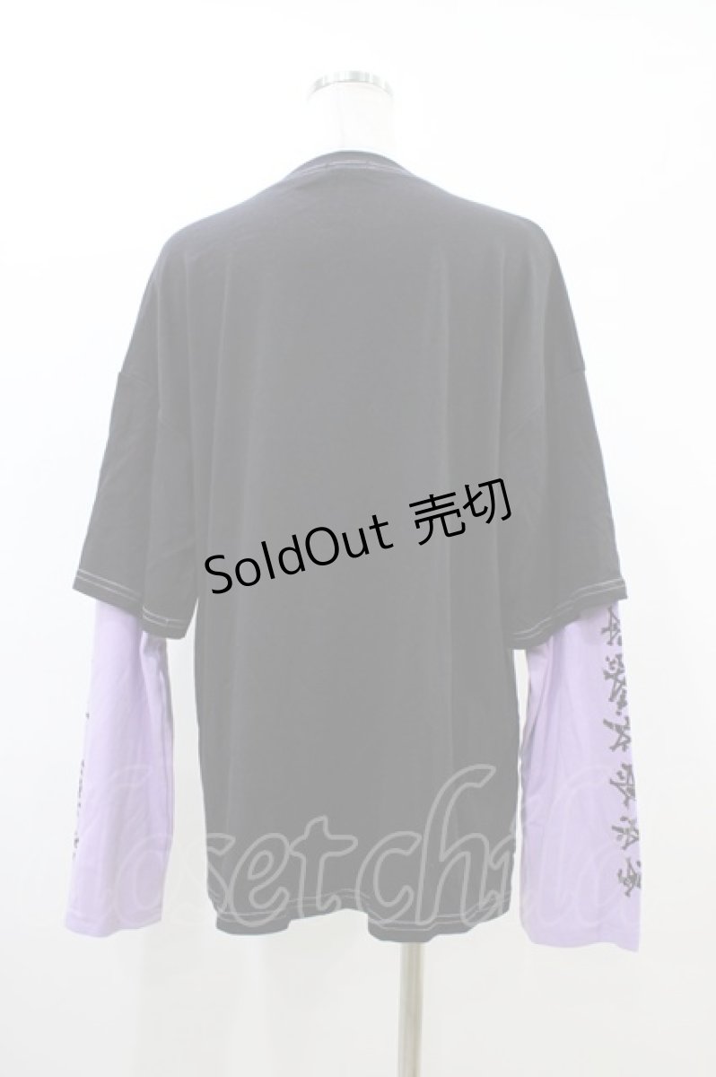 画像2: NieR Clothing / プリントレイヤードカットソー F 黒 H-26-06-17-021-PU-TO-AK-ZH (2)