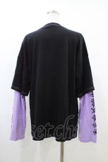 画像2: NieR Clothing / プリントレイヤードカットソー F 黒 H-26-06-17-021-PU-TO-AK-ZH (2)