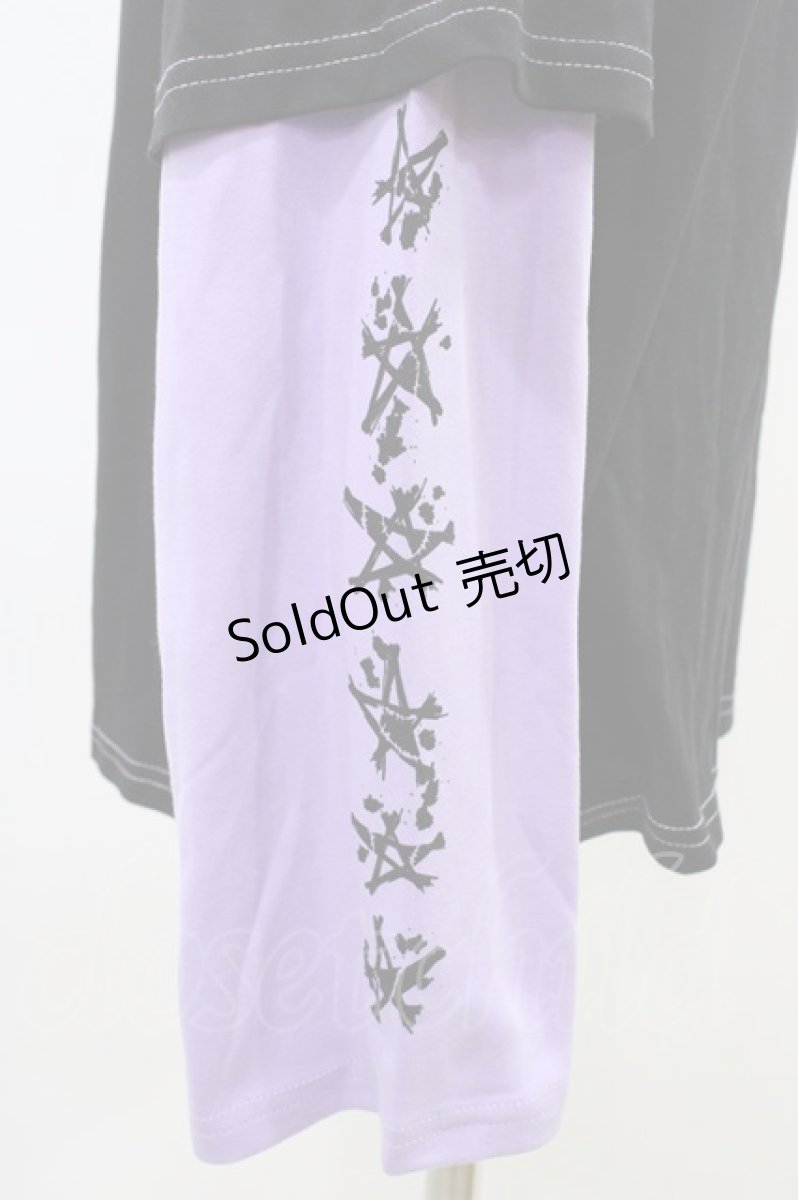 画像3: NieR Clothing / プリントレイヤードカットソー F 黒 H-26-06-17-021-PU-TO-AK-ZH (3)
