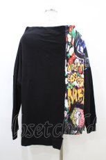 画像2: NieR Clothing / プリント切替カットソー  黒 H-26-06-17-022-PU-TO-AK-ZH (2)