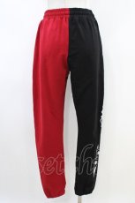 画像2: NieR Clothing / TWO-TONE SWEAT PANTS F 黒×赤 H-26-06-17-003-PU-PA-AK-ZH (2)
