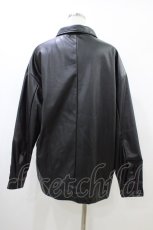 画像2: NieR Clothing / フェイクレザージャケット F 黒 H-26-06-17-024-PU-JA-AK-ZH (2)