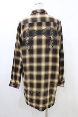 画像2: NieR Clothing / チェックシャツ  茶 H-26-06-17-031-PU-BL-AK-ZH (2)