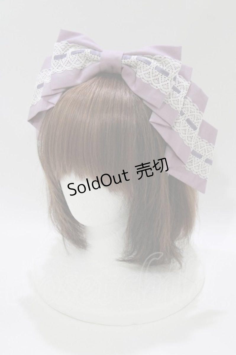 画像1: Innocent World / アリスリボンドレスカチューシャ  Graysh Purple H-26-06-18-1014-IW-AC-NS-ZH (1)