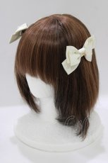 画像1: Innocent World / サテンフリルツインリボンクリップ  アイボリー H-26-06-18-1023-IW-AC-NS-ZH (1)