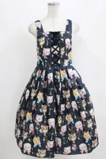 画像1: Emily Temple cute / Alphabet CATSノースリーブワンピース M ネイビー H-26-06-18-013-ET-OP-AK-ZH (1)