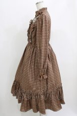 画像2: Emily Temple cute / スタンドカラーフリルタータンワンピース M ブラウン H-26-06-18-014-ET-OP-AK-ZH (2)