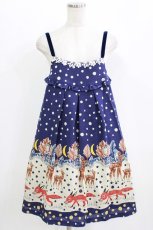 画像1: Emily Temple cute / Snow Forestノースリーブワンピース  ネイビー H-26-06-18-018-ET-OP-AK-ZH (1)