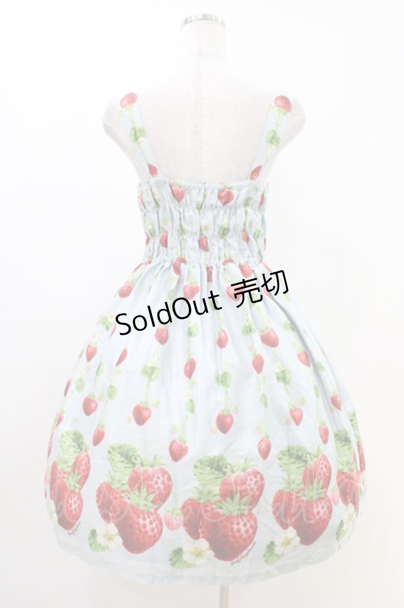 画像2: Emily Temple cute / トリプルStrawberryノースリーブワンピース M サックス H-26-06-19-028-ET-OP-NS-ZH (2)