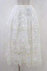 画像1: Innocent World / クロスレースペチスカート M/74cm丈 白 H-26-06-19-1043-IW-SK-NS-ZH (1)
