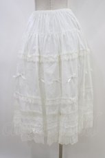 画像2: Innocent World / クロスレースペチスカート M/74cm丈 白 H-26-06-19-1043-IW-SK-NS-ZH (2)