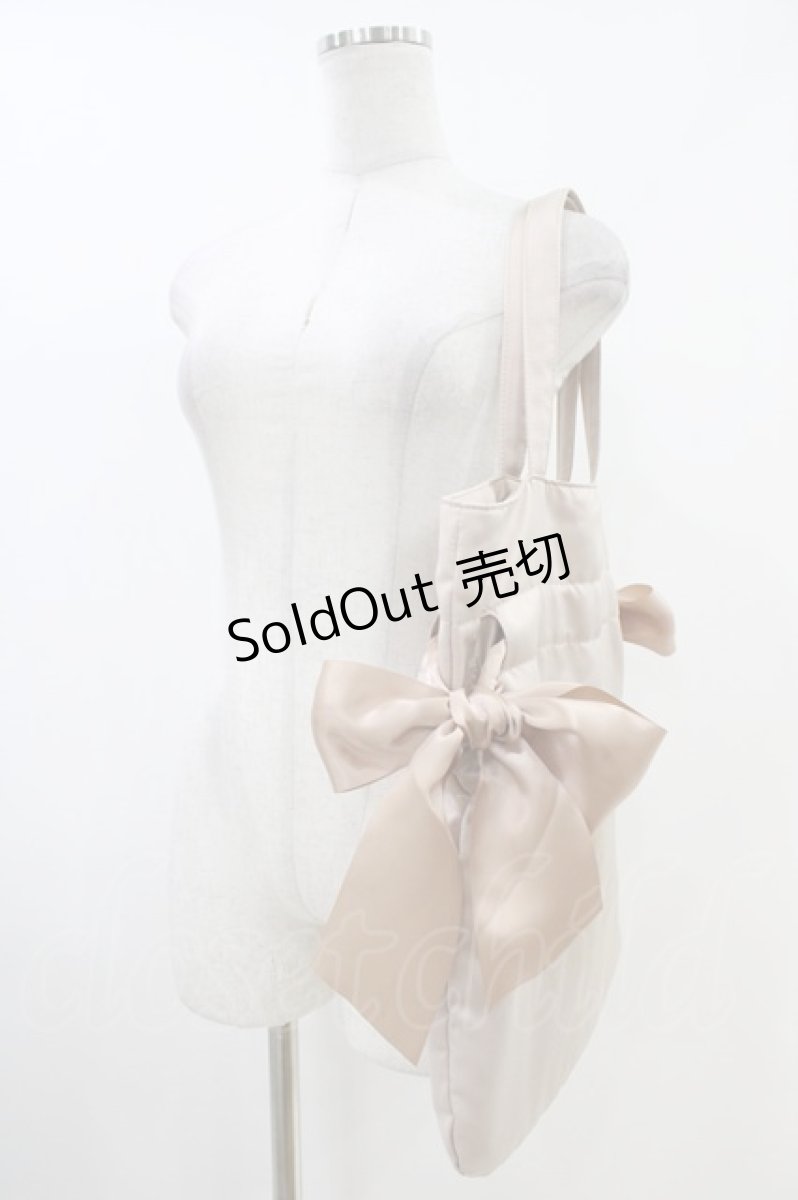 画像2: Maison de FLEUR / ダブルリボントートバッグ  ベージュ H-26-06-19-1018-LO-BG-NS-ZH (2)