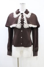画像1: Innocent World / ケープ付きセシルブラウス M ショコラ H-26-06-19-1023-IW-BL-NS-ZH (1)