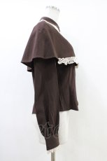 画像3: Innocent World / ケープ付きセシルブラウス M ショコラ H-26-06-19-1023-IW-BL-NS-ZH (3)