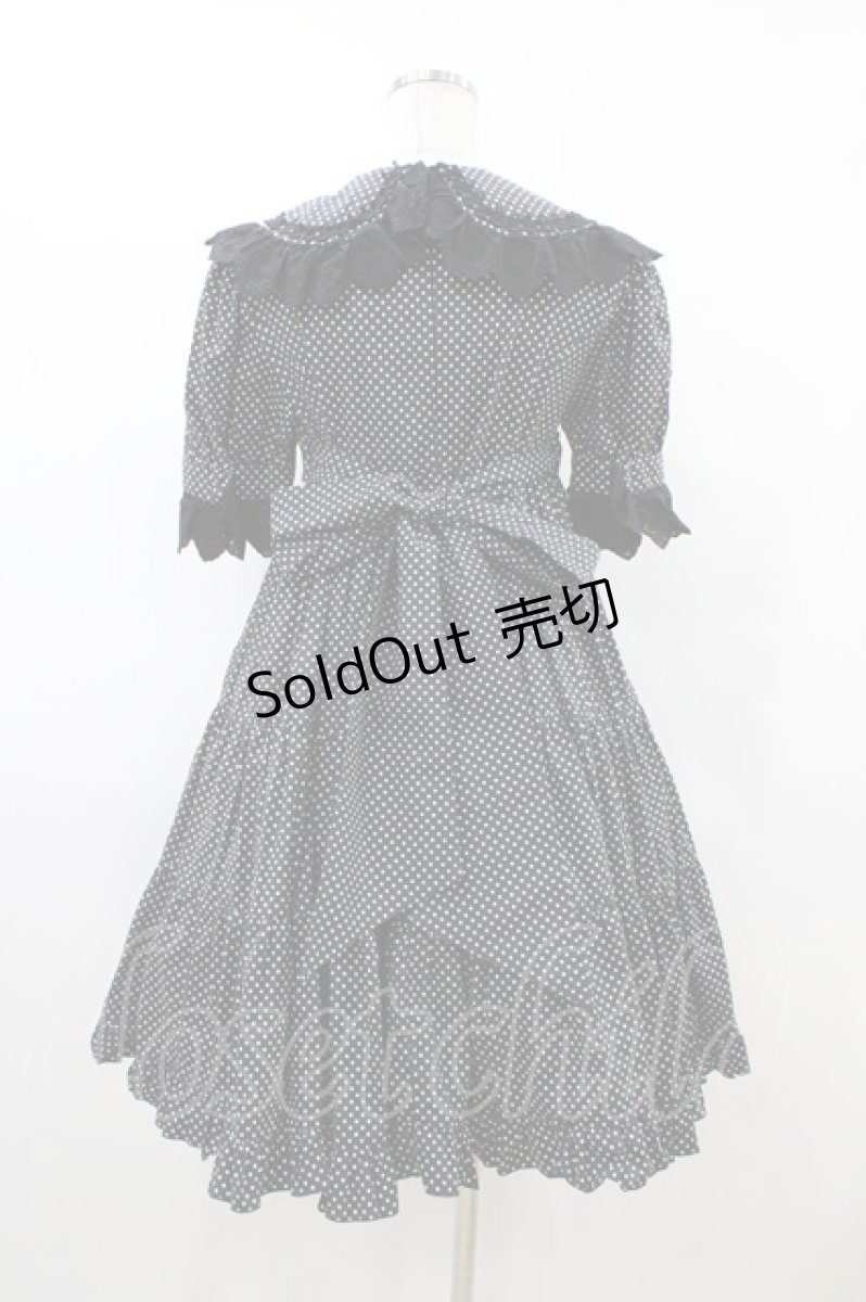 画像2: metamorphose / 水玉半袖シャーリングワンピース Free ブラック H-26-06-19-001-ME-OP-NS-ZH (2)