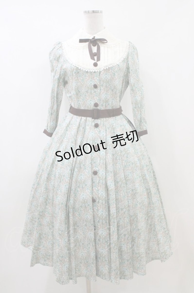 画像1: Innocent World / 英国の花園ワンピース M グリーン×生成 H-26-06-19-014-IW-OP-NS-ZH (1)