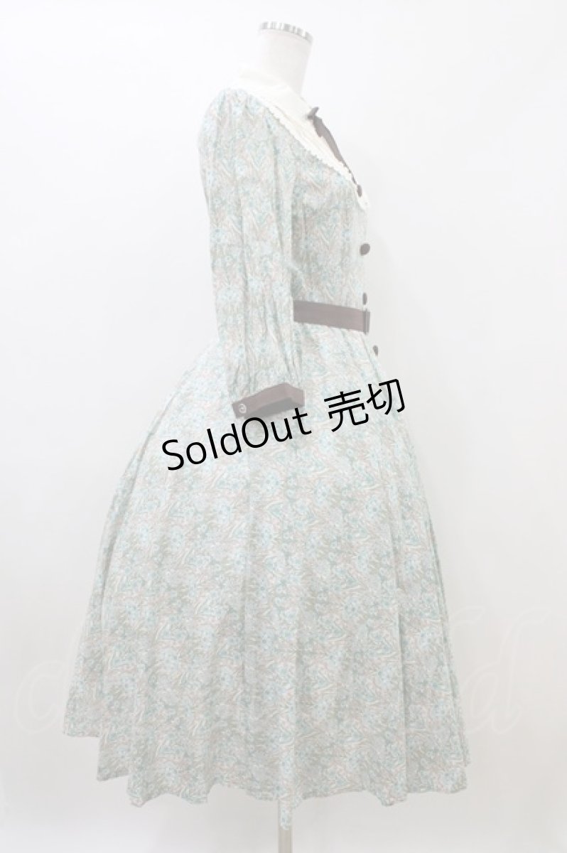 画像3: Innocent World / 英国の花園ワンピース M グリーン×生成 H-26-06-19-014-IW-OP-NS-ZH (3)
