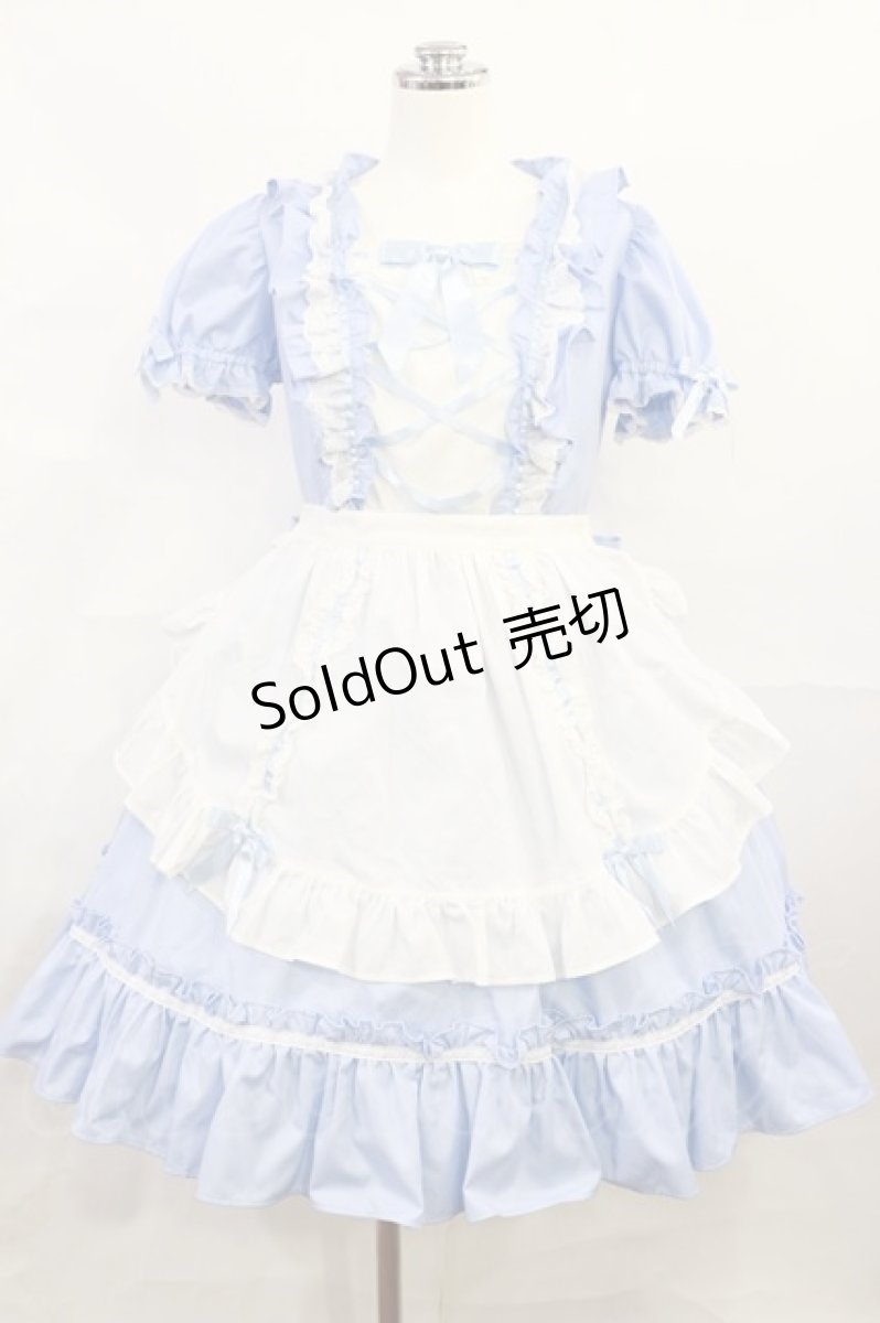 画像1: Angelic Pretty / Afternoon CafeワンピースSet Free サックス H-26-06-20-001-AP-OP-NS-ZH (1)