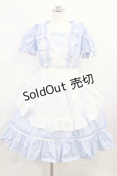 Angelic Pretty / Afternoon CafeワンピースSet Free サックス H-26-06