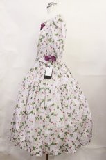 画像2: Innocent World / ロイヤルストロベリー丸衿ワンピース M Pink Purple×White H-26-06-20-004-IW-OP-NS-ZH (2)