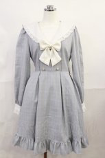 画像1: Amavel / ガーリーフリルチェックセーラーワンピース Free サックス H-26-06-20-008-CA-OP-NS-ZH (1)