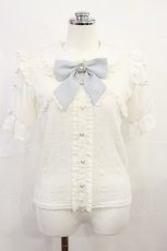 画像1: NOEMIE / メニーリボントップス M 白/サックス H-26-06-20-026-LO-TO-NS-ZH (1)